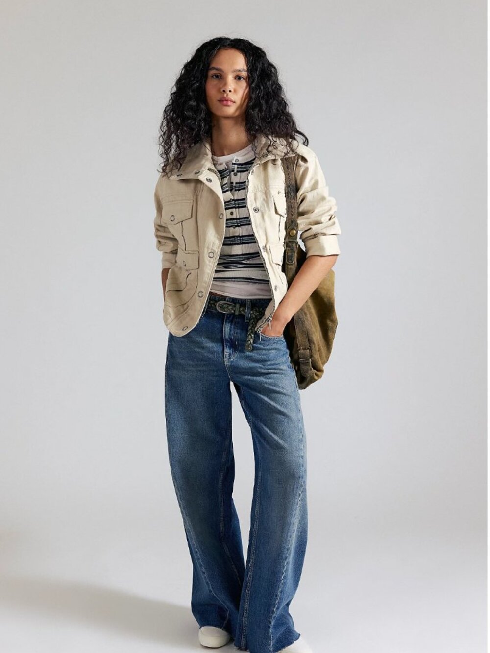 NWT Free People Kali Washed Jacket in Morning Oat